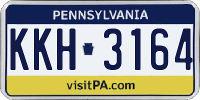 PA license plate KKH3164