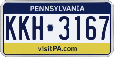 PA license plate KKH3167