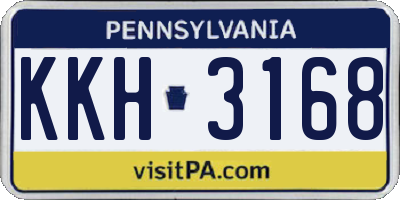 PA license plate KKH3168