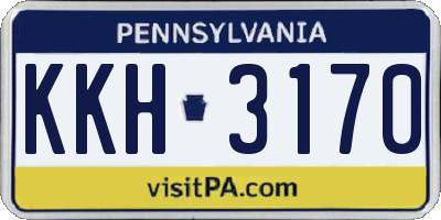 PA license plate KKH3170