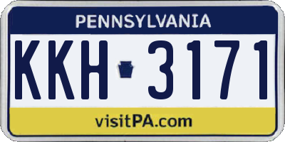 PA license plate KKH3171