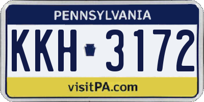 PA license plate KKH3172