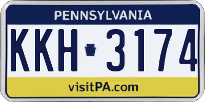 PA license plate KKH3174