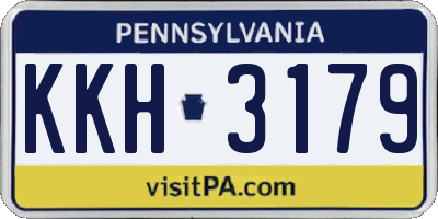 PA license plate KKH3179