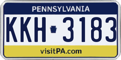 PA license plate KKH3183
