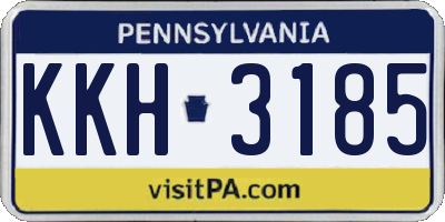 PA license plate KKH3185