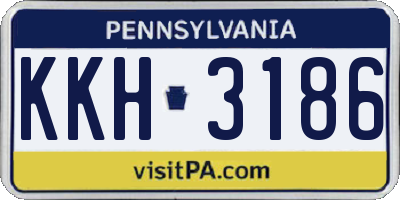 PA license plate KKH3186
