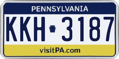 PA license plate KKH3187