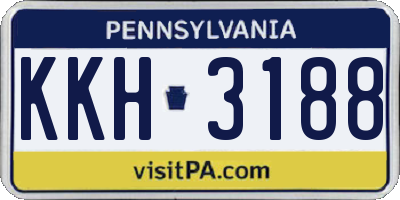 PA license plate KKH3188