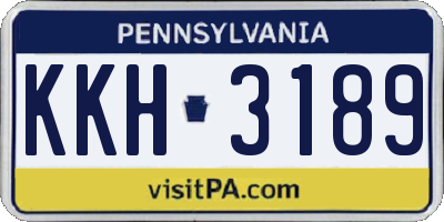 PA license plate KKH3189