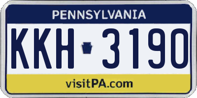 PA license plate KKH3190