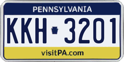 PA license plate KKH3201