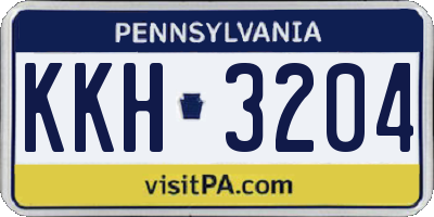 PA license plate KKH3204