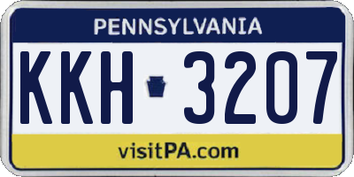 PA license plate KKH3207