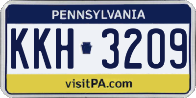 PA license plate KKH3209
