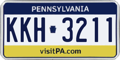 PA license plate KKH3211