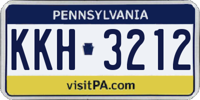 PA license plate KKH3212