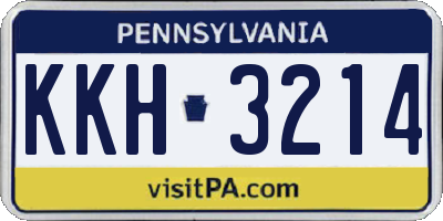 PA license plate KKH3214