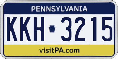 PA license plate KKH3215