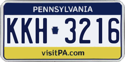 PA license plate KKH3216