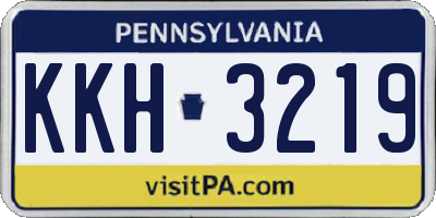 PA license plate KKH3219