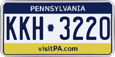 PA license plate KKH3220