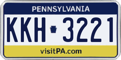 PA license plate KKH3221