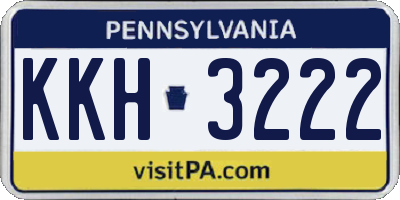 PA license plate KKH3222