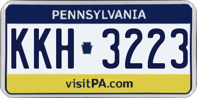 PA license plate KKH3223