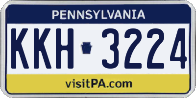 PA license plate KKH3224