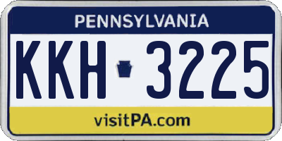 PA license plate KKH3225