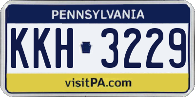 PA license plate KKH3229