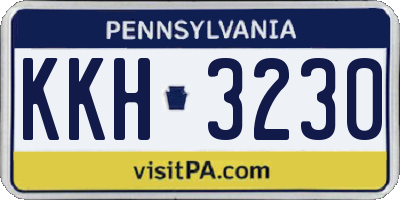 PA license plate KKH3230