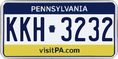 PA license plate KKH3232