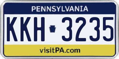 PA license plate KKH3235