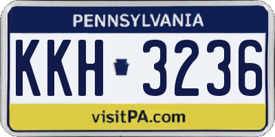 PA license plate KKH3236