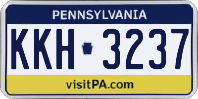 PA license plate KKH3237