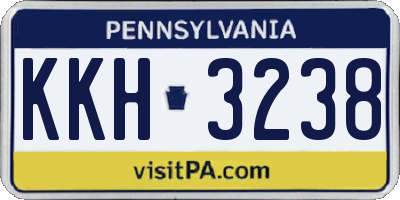 PA license plate KKH3238