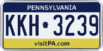 PA license plate KKH3239