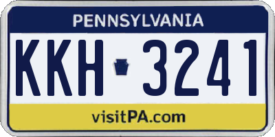 PA license plate KKH3241