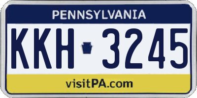 PA license plate KKH3245