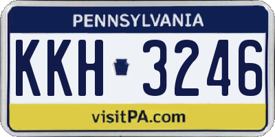 PA license plate KKH3246