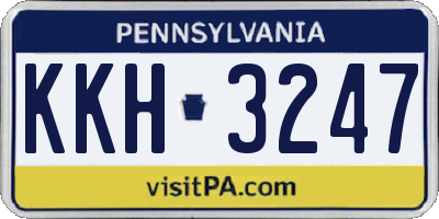 PA license plate KKH3247