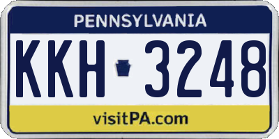 PA license plate KKH3248