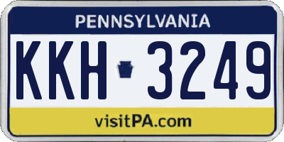 PA license plate KKH3249