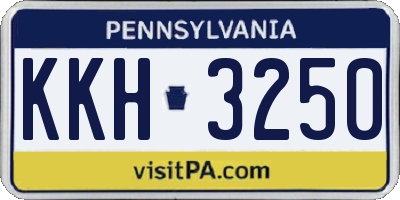 PA license plate KKH3250