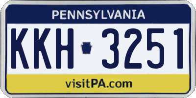 PA license plate KKH3251