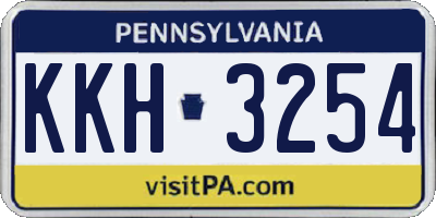 PA license plate KKH3254