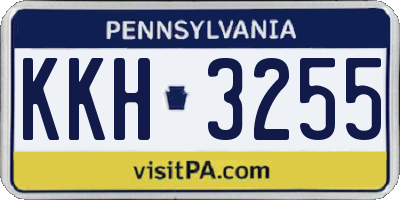 PA license plate KKH3255