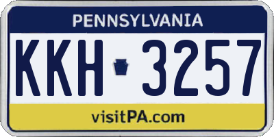 PA license plate KKH3257